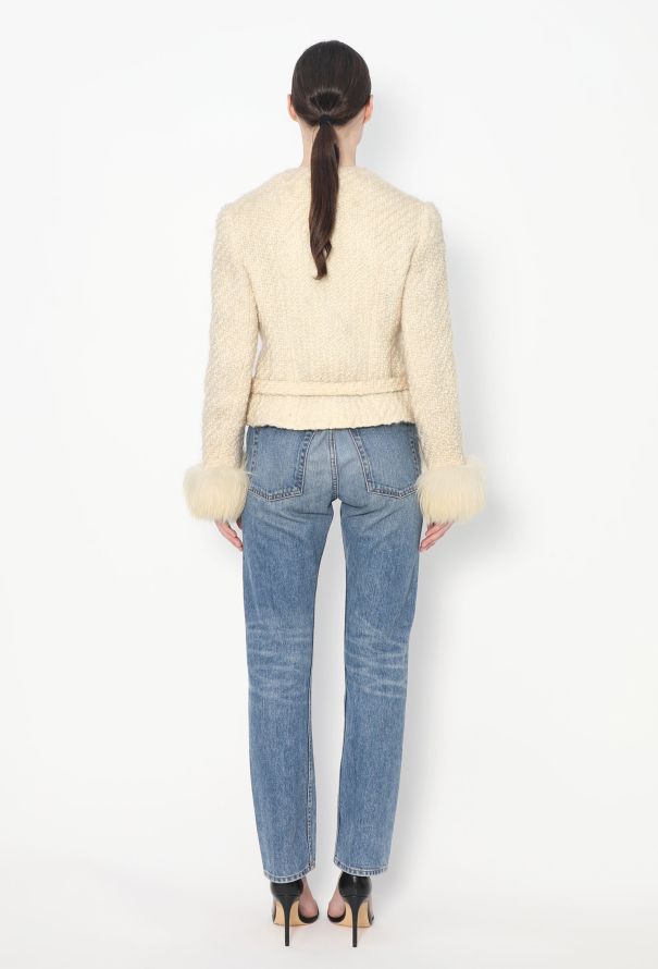 Chloé Couture '80s Fox Fur Trim Tweed Jacket - 6