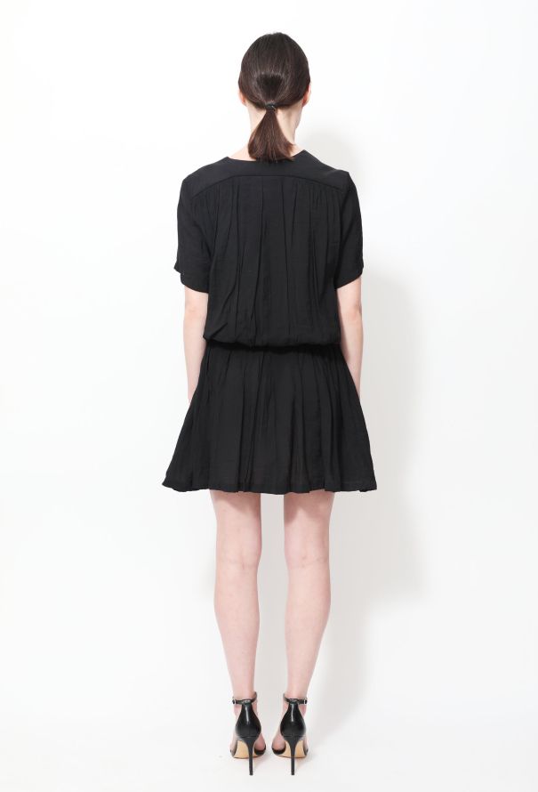 Balenciaga V-Neck Belted Cotton Dress - 3