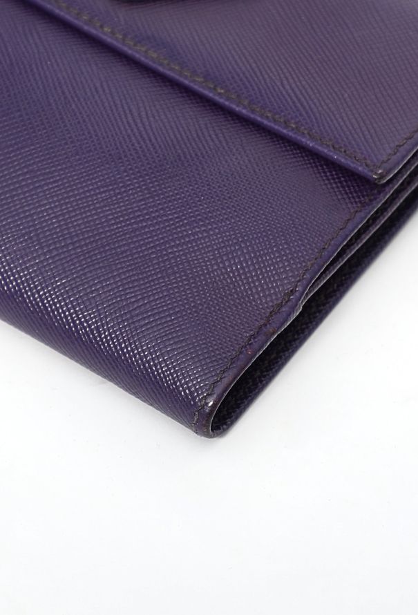 Prada Uva Saffiano Flap Wallet - 8
