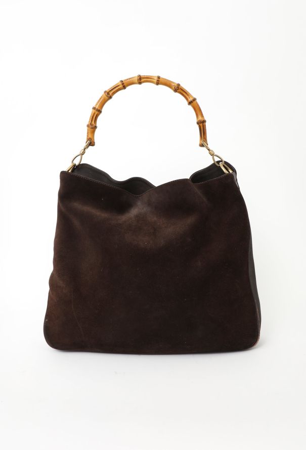 Gucci Suede Bamboo Hobo Bag - 4