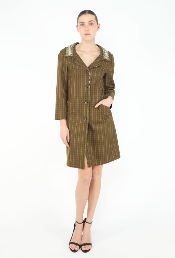 Prada F/W 2004 Embellished Trim Coat - 1