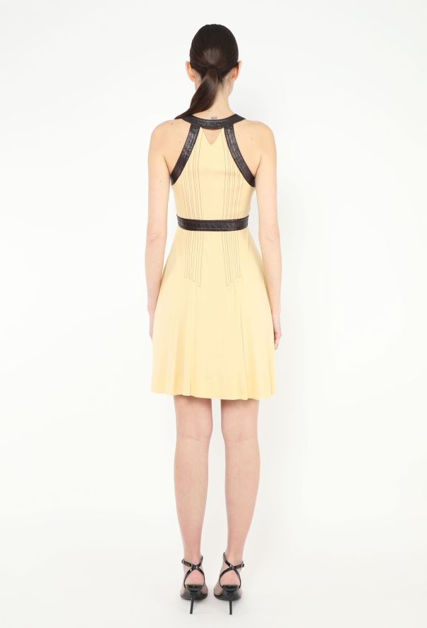 Louis Vuitton Stitched Leather Trim Dress - 5