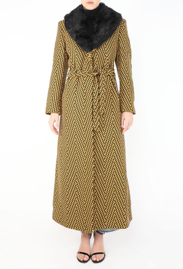 Gianni Versace '90s Chevron Belted Coat - 4
