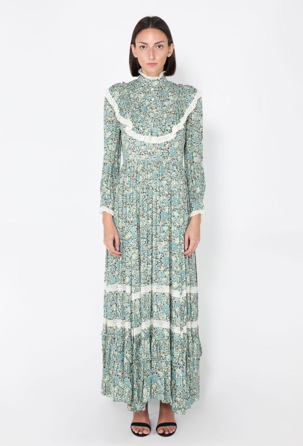 Gucci Liberty Floral Lace-Trim Dress, F/W 2020 - 1
