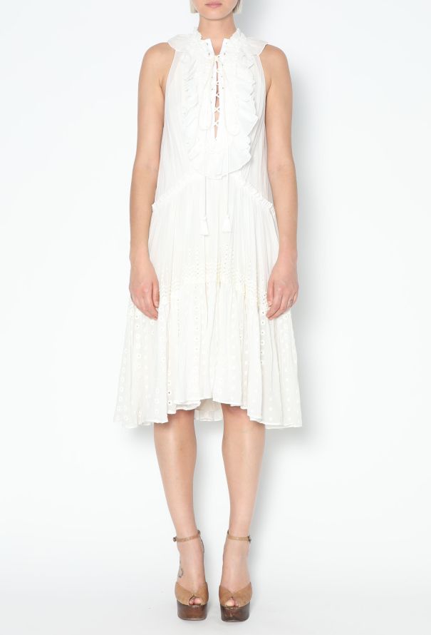 Chloé Resort 2016 Embroidered Ruffled Dress - 4