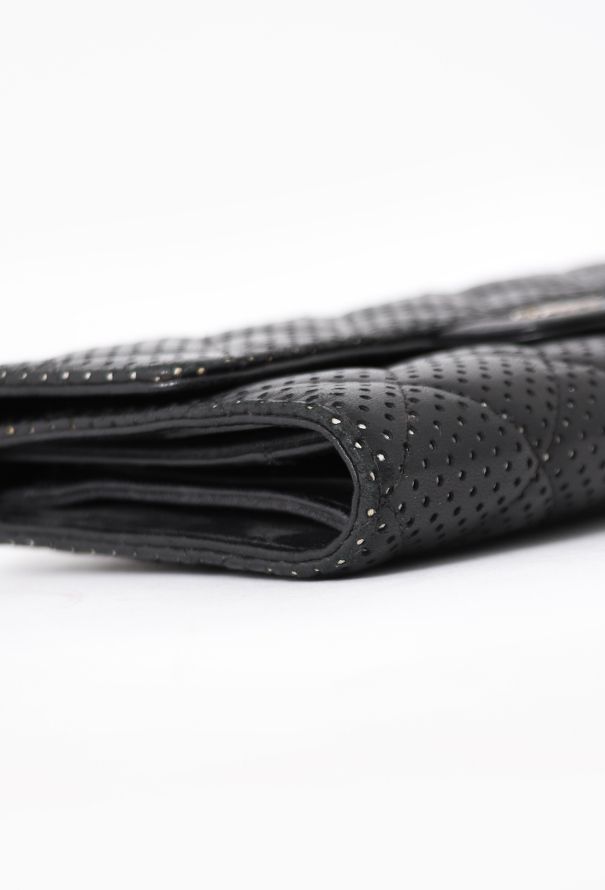 Chanel Black Perforated Flap Wallet - 7
