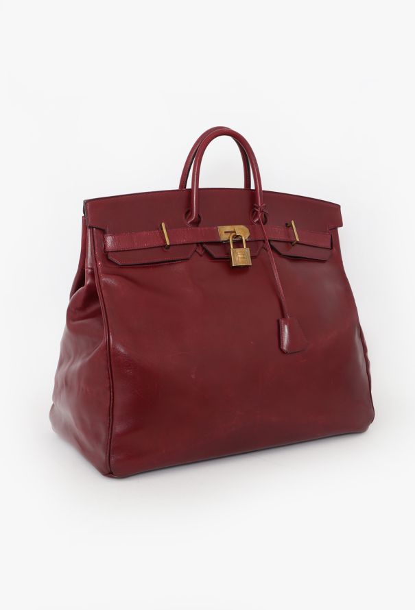 Hermès '80s Rouge H Box Haut à Courroies 50 - 5