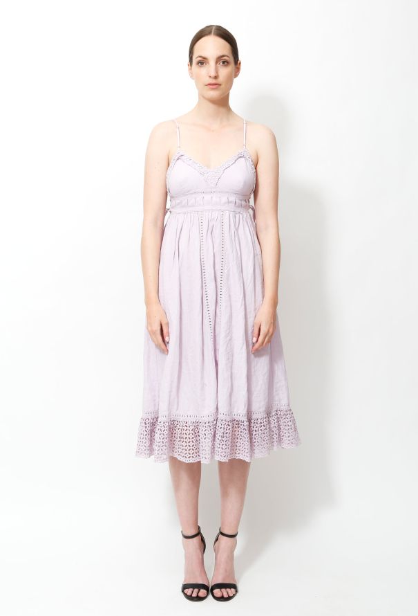 Balenciaga 2004 Flared Eyelet Dress - 1