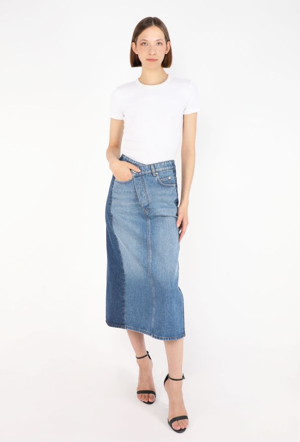 Loewe Contrast-Panel Denim Skirt, 2023 - 3