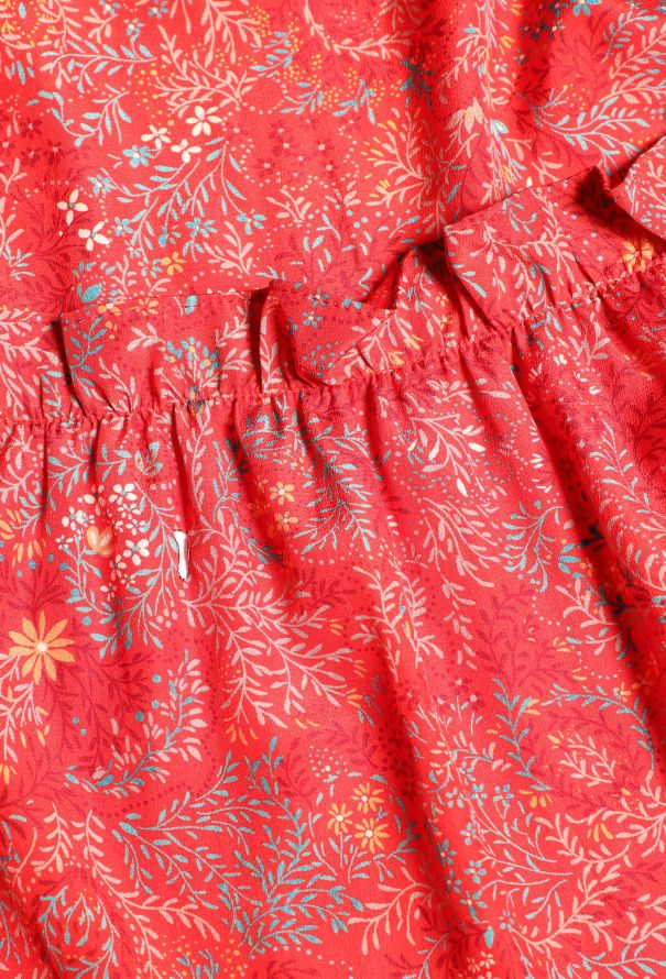 '70s Red bohemian floral print maxi dress - 6