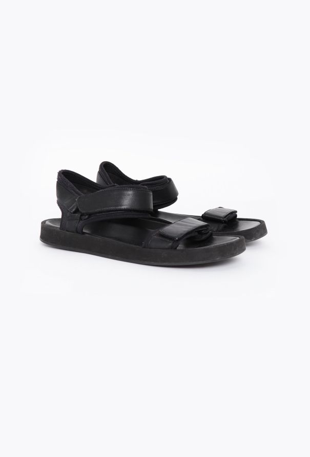 The Row 2020 Leather Hook-and-Loop Sandals - 3