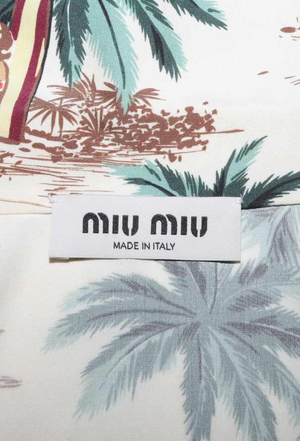 Miu Miu 2024 Tropical Print Silk Shirt - 4
