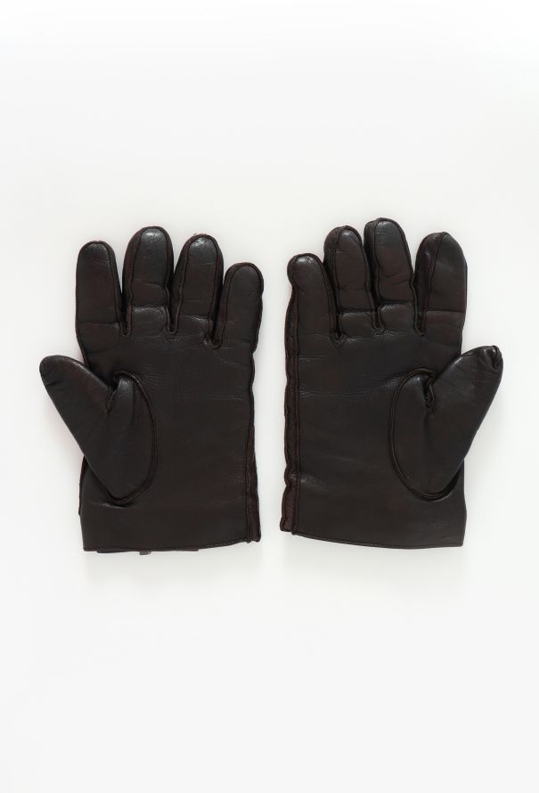 Gucci Rabbit Fur-Lined Leather Gloves - 3
