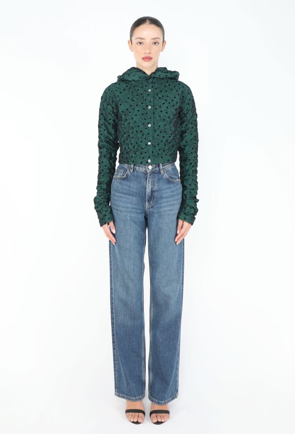 Romeo Gigli Early '90s Polka Dot Ruched Top - 5