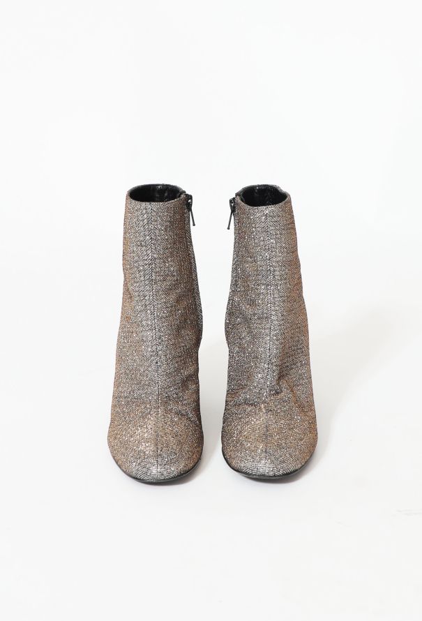 Saint Laurent Loulou' Metallic Ankle Boots - 3