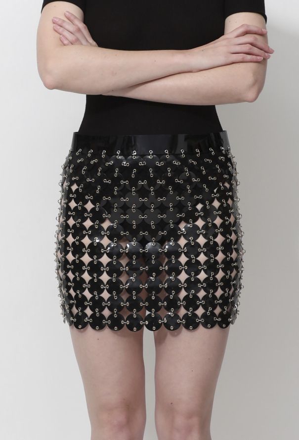 Paco Rabanne 2017 PVC Disk Chainlink Skirt - 3