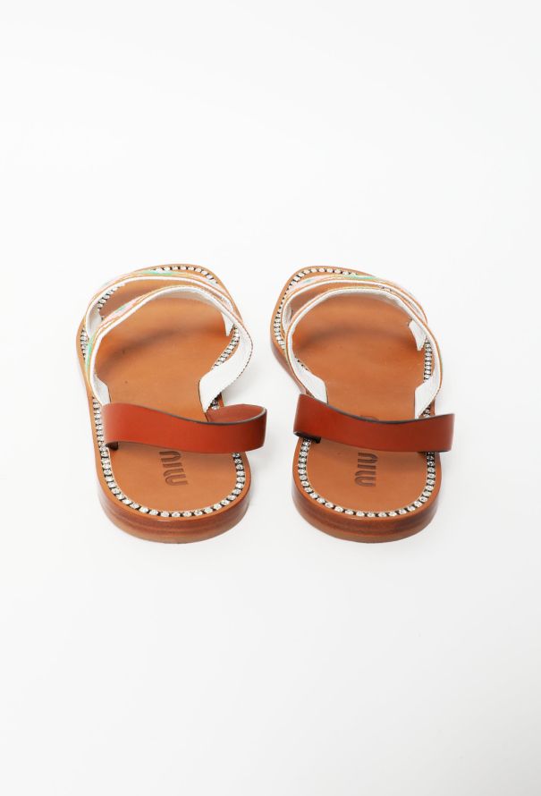 Miu Miu Aztec Strass Framed Sandals - 4
