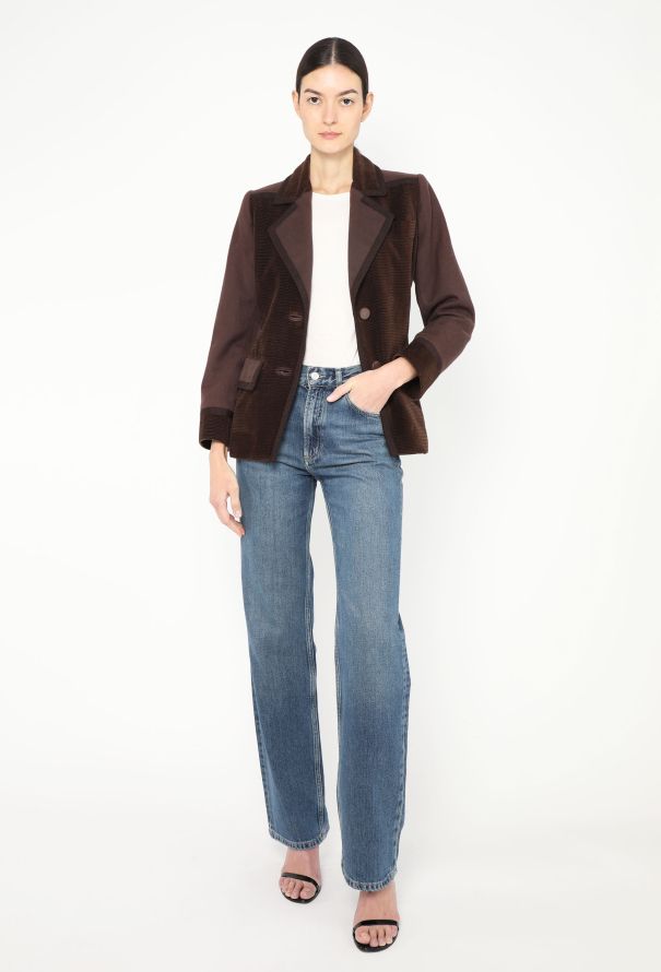 Saint Laurent F/W 1988 Corduroy Trim Blazer - 5