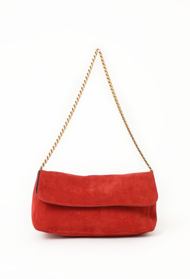 Céline Orange Suede Gourmette Bag – Small Model - 1