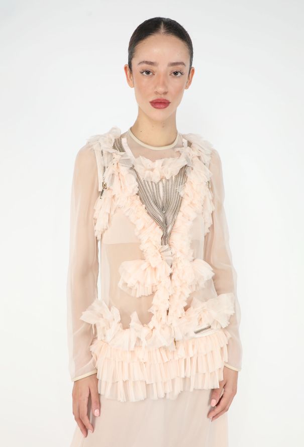 Givenchy S/S 2011 Ruffled Zipper Chiffon Gown - 4