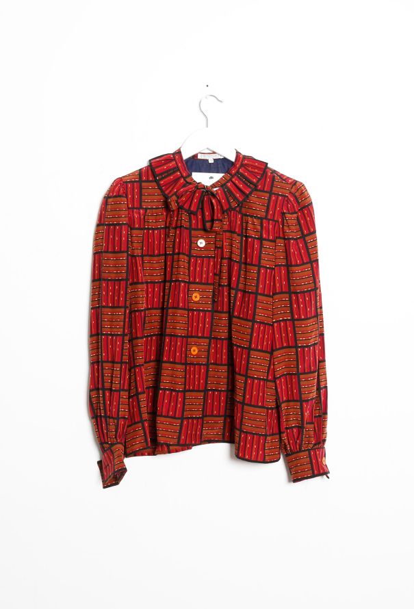 Givenchy Vintage Graphic Printed Lavallière Blouse - 5