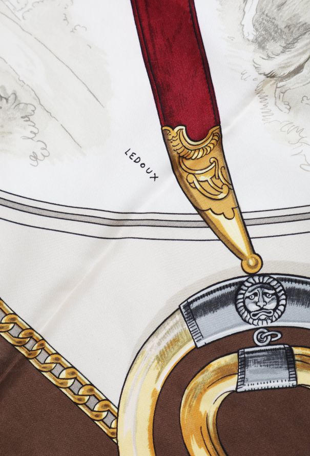Hermès ‘Armes de Chasse’ Silk Carré 90 – Brown Border - 3