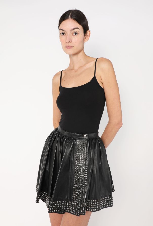 Alaïa Leather Eyelet Stud Skirt, S/S 2014 - 1