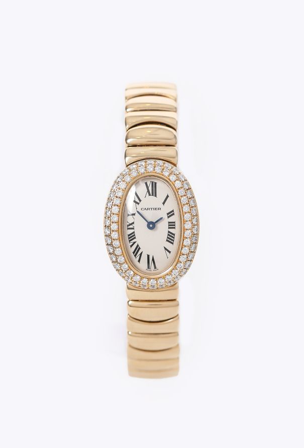 Cartier 18K Yellow Gold & Diamonds Mini Baignoire Watch - 1
