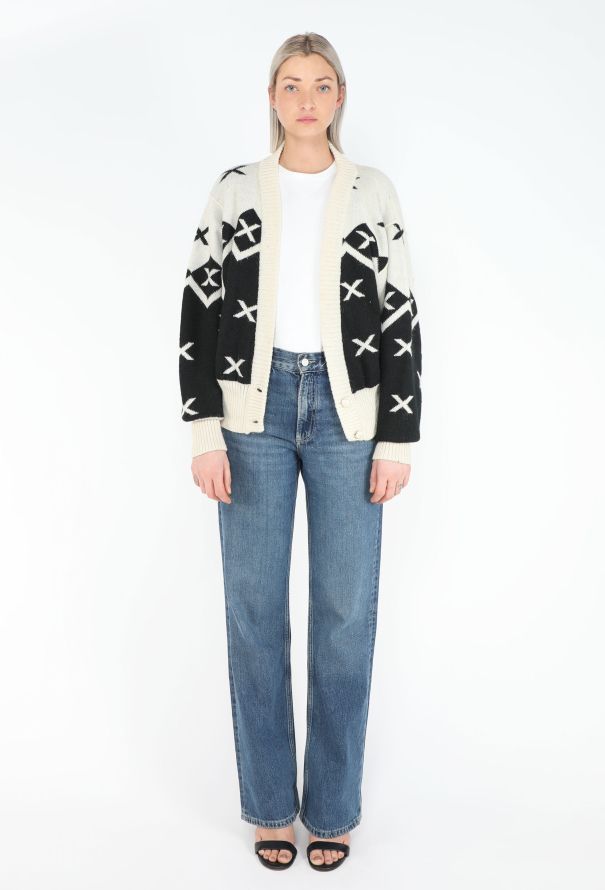 Claude Montana '80s Intarsia Cardigan - 3
