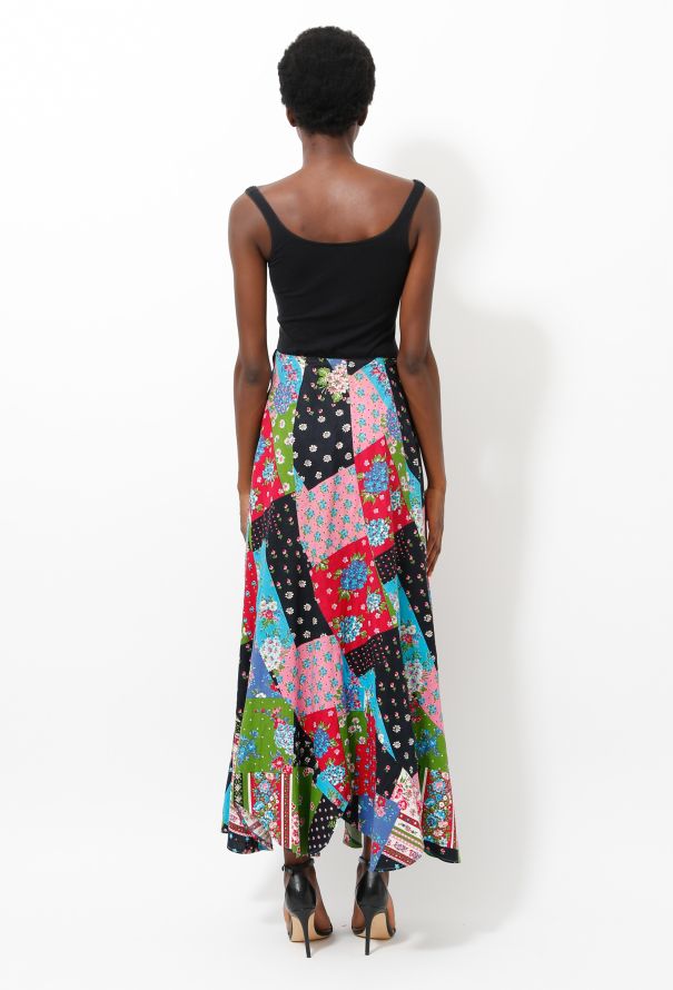 70s Patchwork Floral Skirt - 4