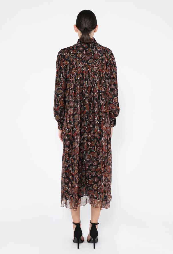Céline Silk Paisley Prairie Dress, Resort 2021 - 5