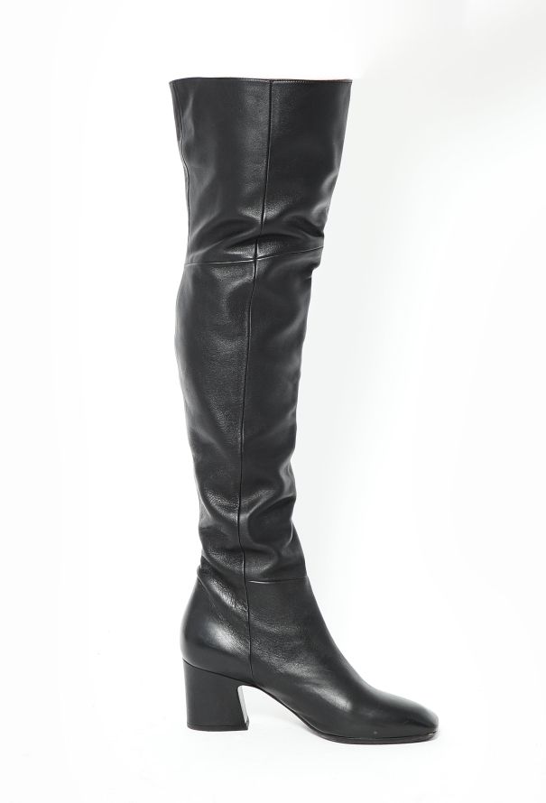 Hermès Leather Knee Boots - 1