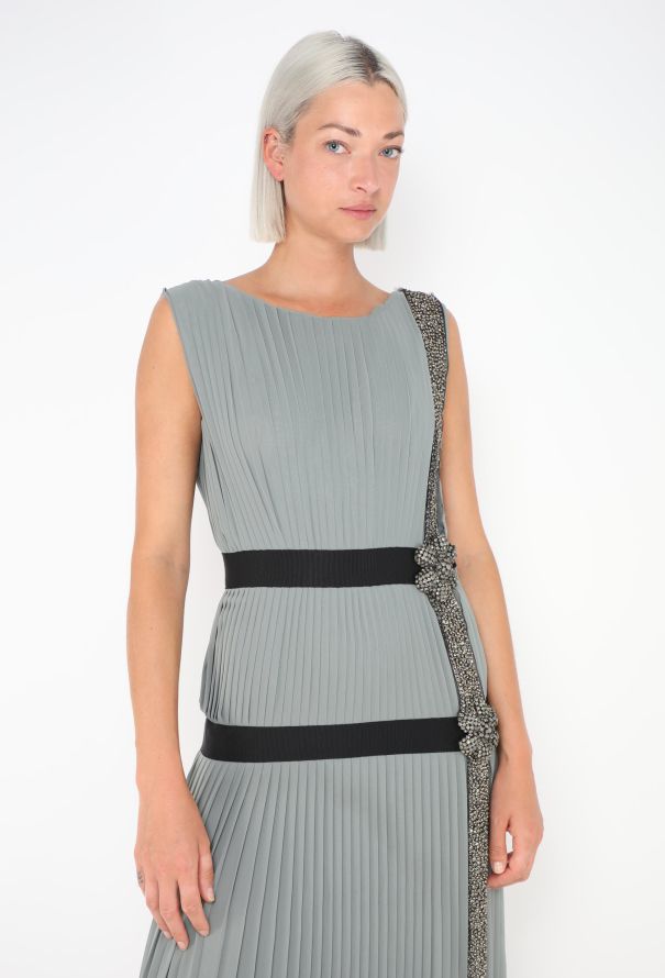 Alberta Ferretti Pleated Strass Gown - 2