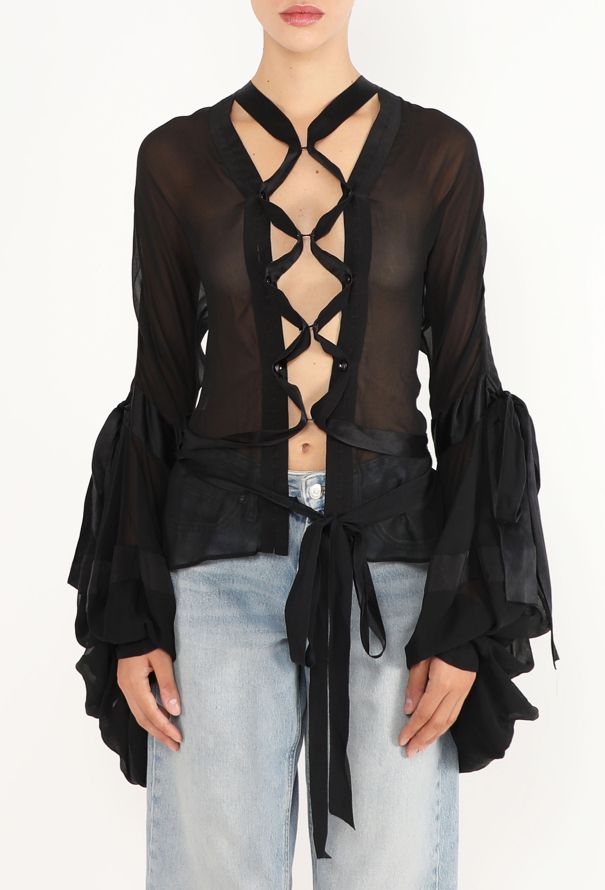 Saint Laurent Draped Chiffon Cage Top, F/W 2002 - 1