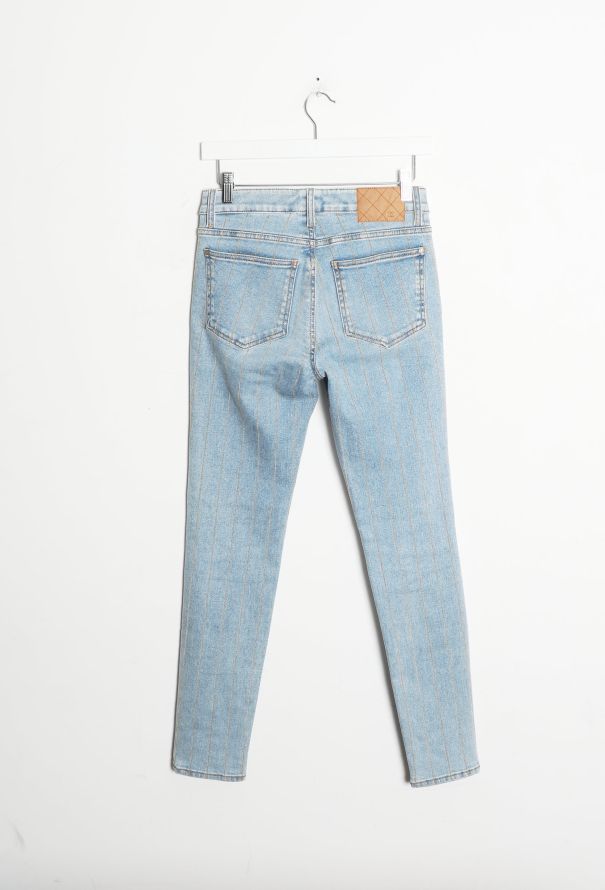 Chanel 2020 Metallic Chainlink Striped Jeans - 10