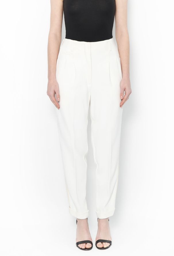 Céline Side-Stripe Silk Trousers - 3