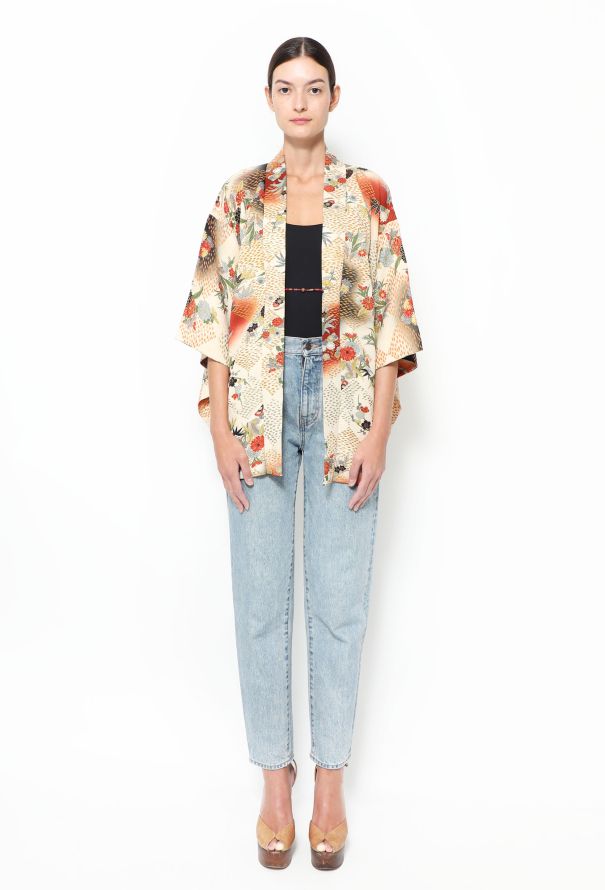 World Treasures Authentic Floral Jacquard Kimono - 4