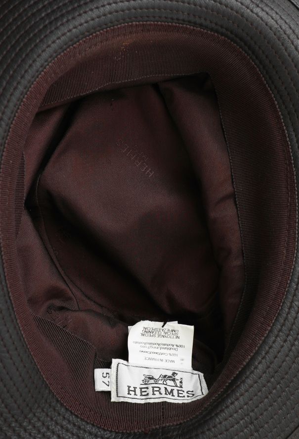 Hermès Vintage Clémence Leather Hat - 7