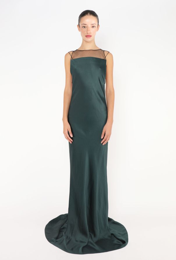 Maison Margiela Green Charmeuse Open-Back Gown – 2024 - 2