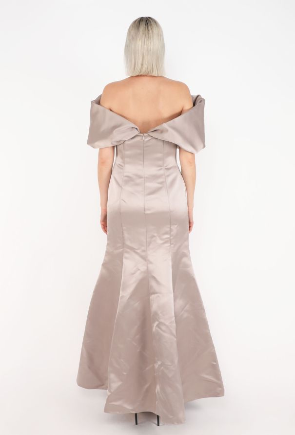 Giorgio Armani Off Shoulder Silk Gown - 5