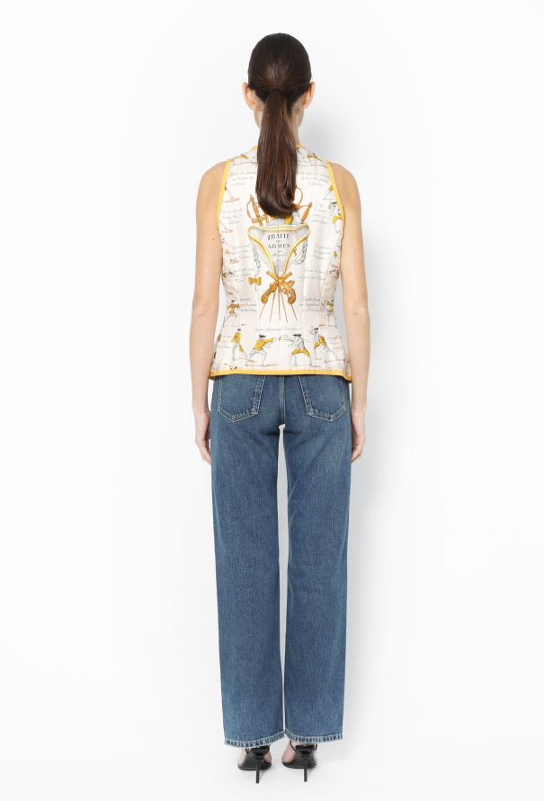 Hermès '70s ’Traité des Armes’ Silk Vest - 2