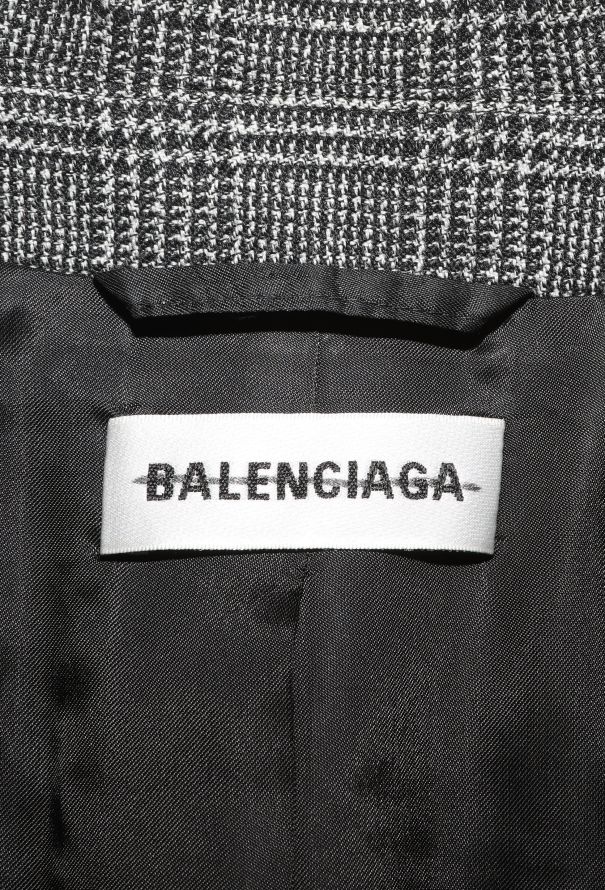 Balenciaga F/W 2018 Checkered Hourglass Blazer - 6