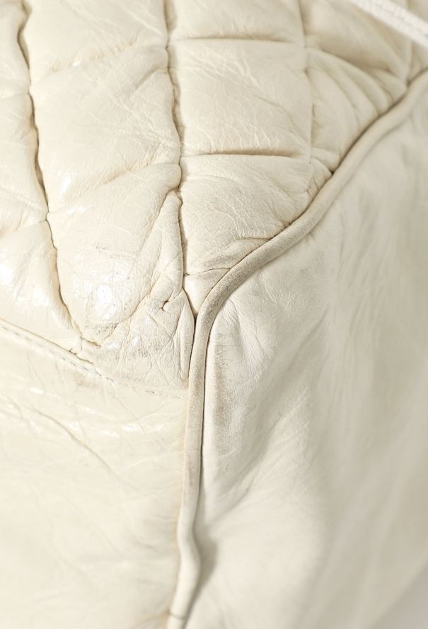 Balenciaga Motocross Quilted Bowling Bag White - 6