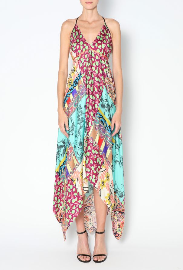 Etro Patchwork Silk Halter Dress - 5