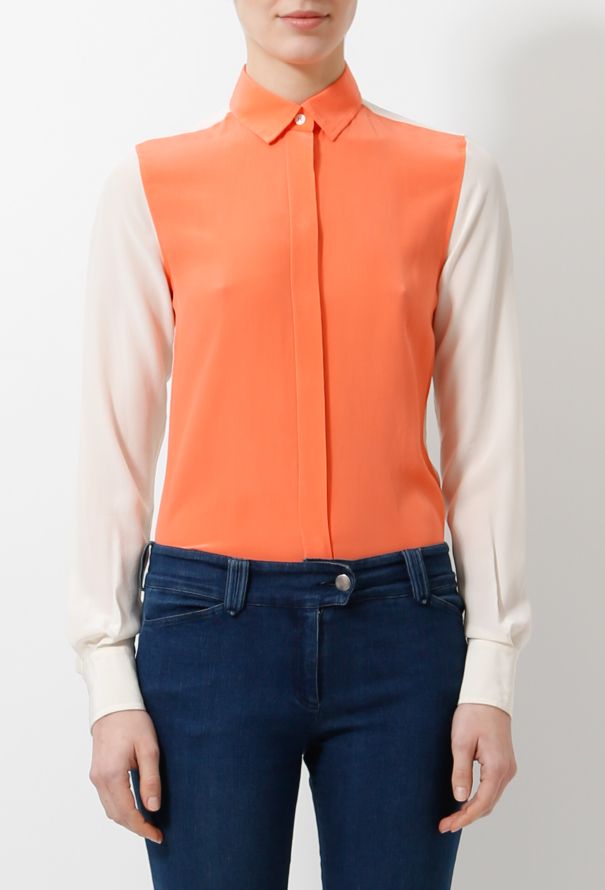 Céline Bicolor Silk Blouse - 1