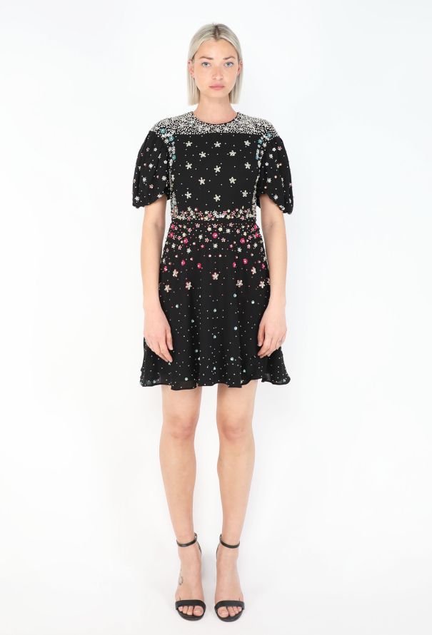 Valentino Floral-Embroidered Silk Dress - 2