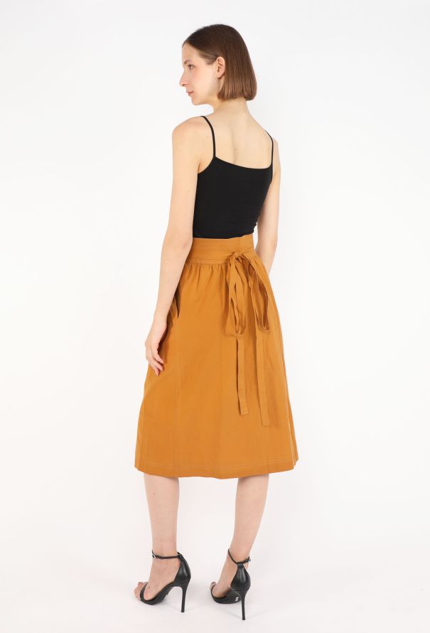 Saint Laurent Cotton Belted Wrap Skirt, 1977 - 2