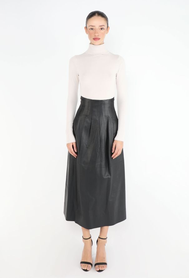 Chloé Pre-Fall 2022 Lambskin Pleated Skirt - 3
