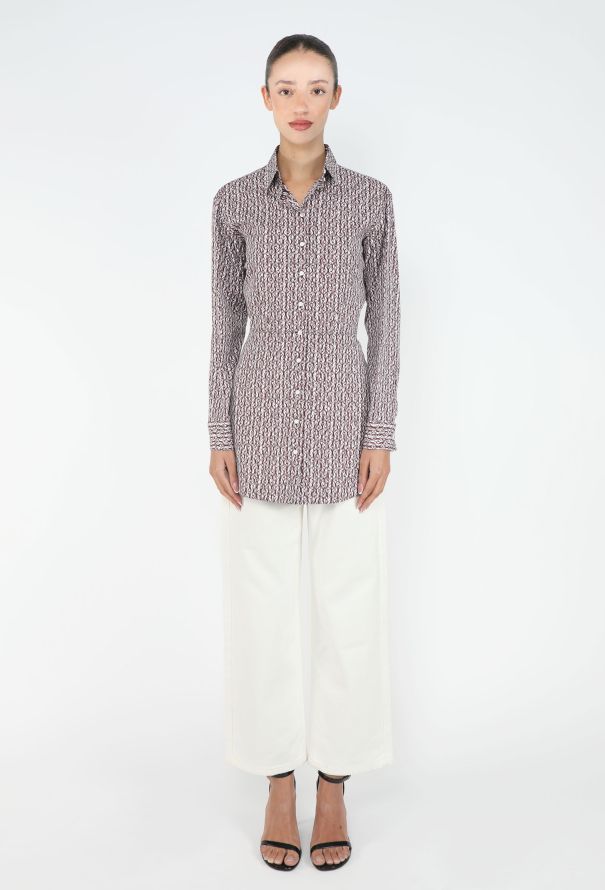 Alaïa Printed Peplum Cotton Shirt - 3