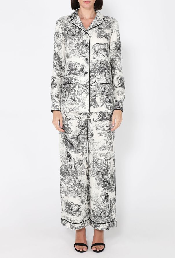 Dior Silk Toile de Jouy Pajama Set, Resort 2019 - 3